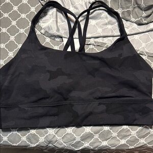 Lululemon Black Camouflage Sports Bra